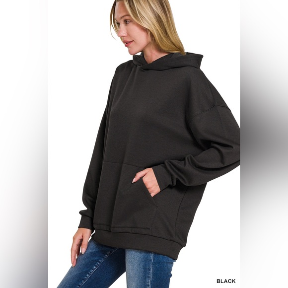 Zenana SCUBA HOODIE WITH KANGAROO POCKETS - Picture 2 of 3